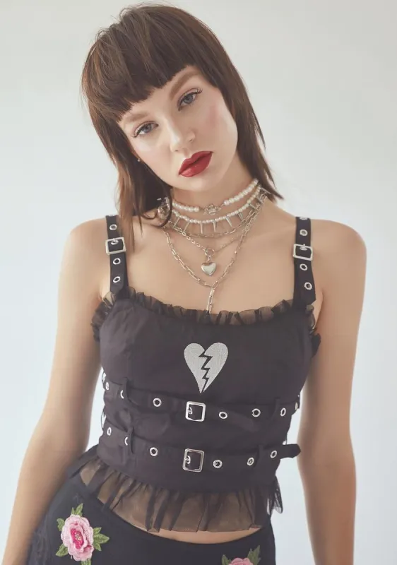 Sad Or Something Heart Crop Top sold by Dolls Kill