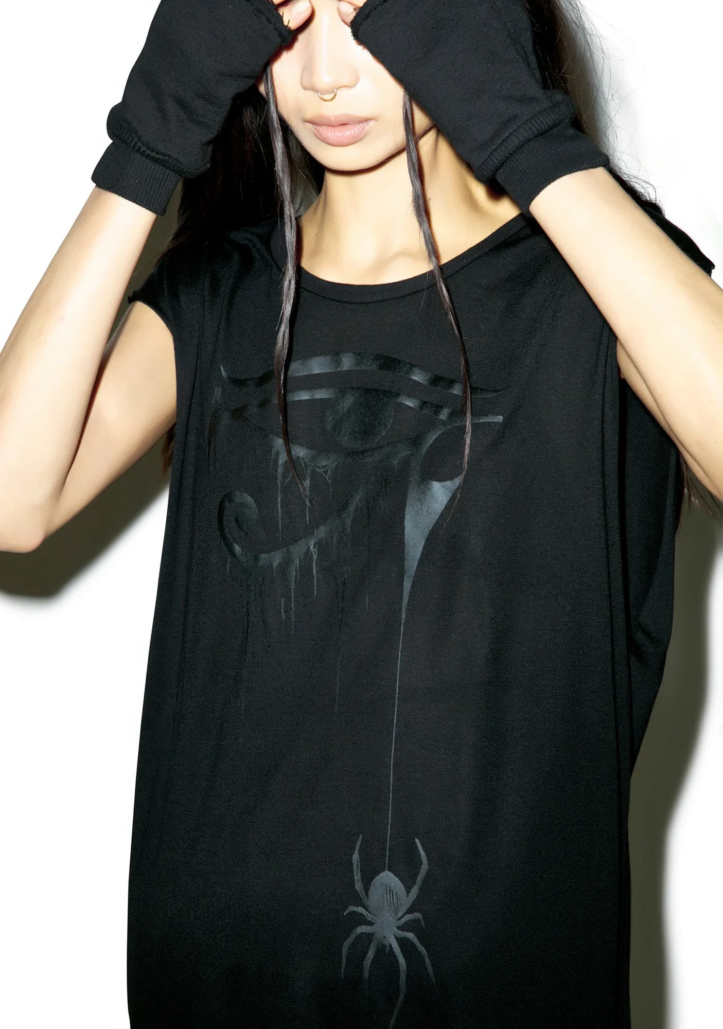 Blackest Black Sheer Jersey Top sold by Dolls Kill product image thumbnail 3