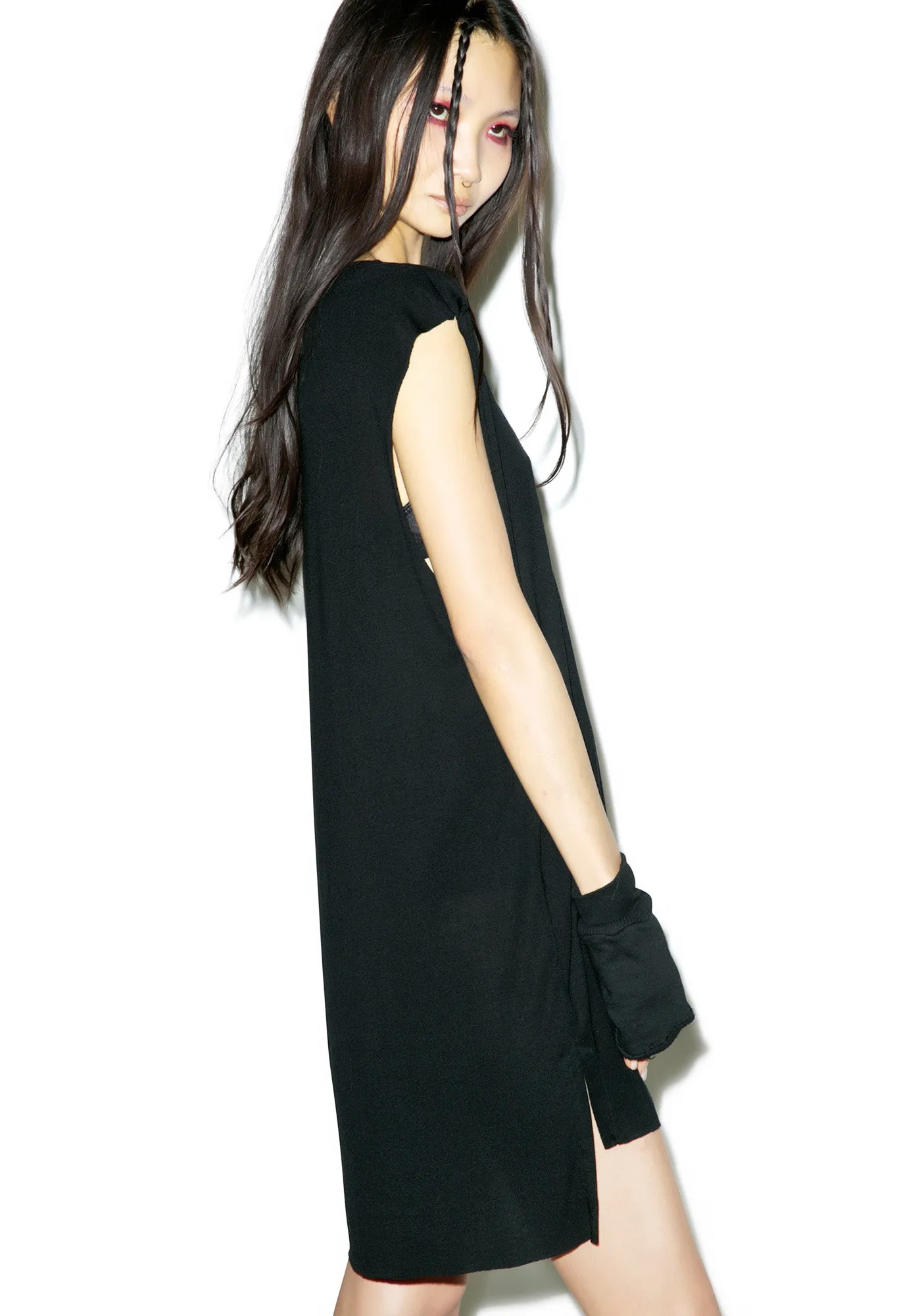 Blackest Black Sheer Jersey Top sold by Dolls Kill product image thumbnail 4