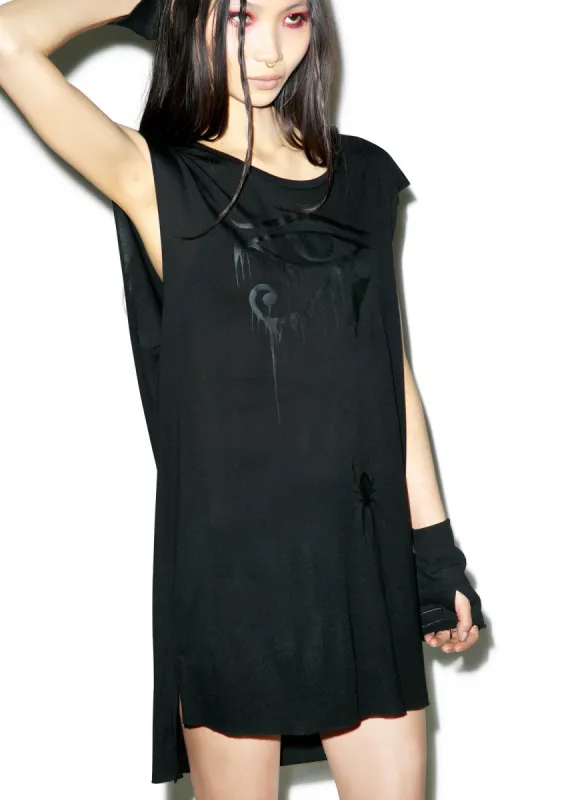 Blackest Black Sheer Jersey Top sold by Dolls Kill