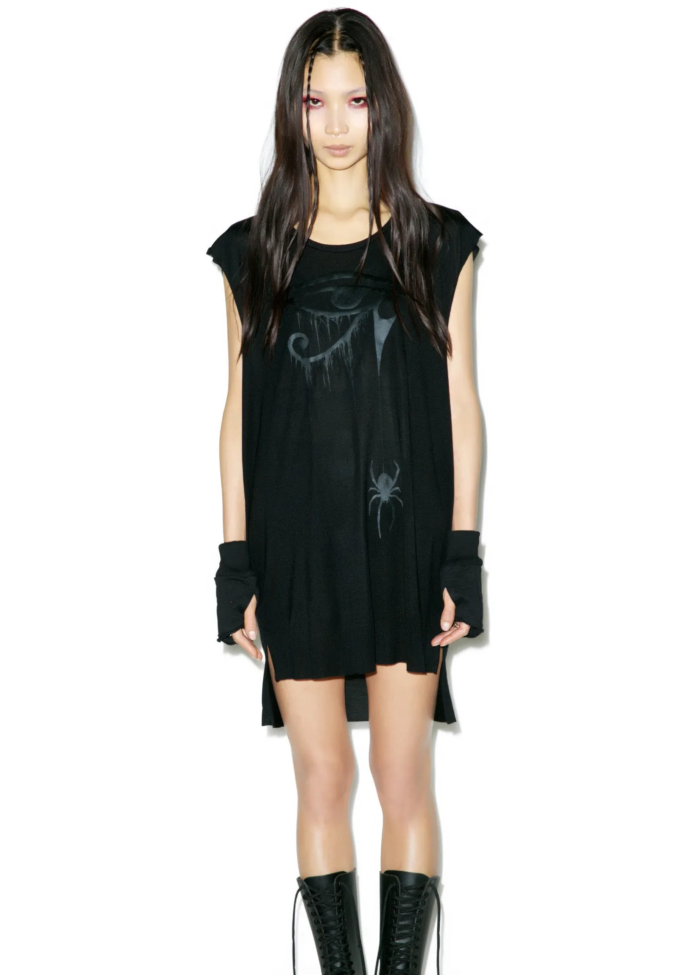 Blackest Black Sheer Jersey Top sold by Dolls Kill product image thumbnail 5