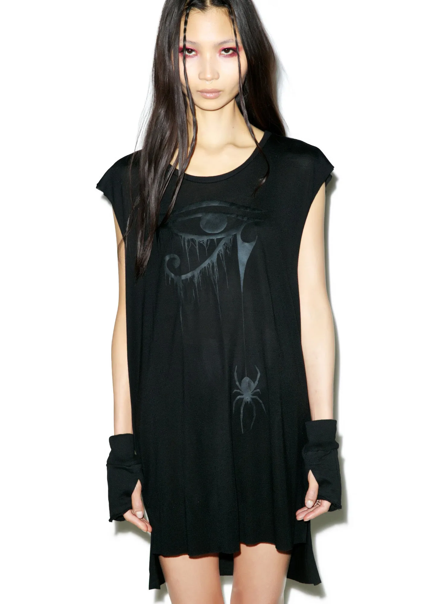 Blackest Black Sheer Jersey Top sold by Dolls Kill product image thumbnail 2
