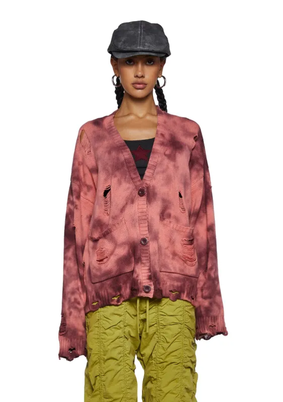Creature Tie Dye Cardigan sold by Dolls Kill
