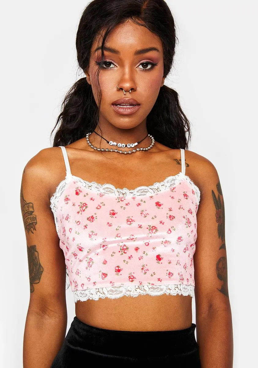 Callie Velvet Crop Top sold by Dolls Kill