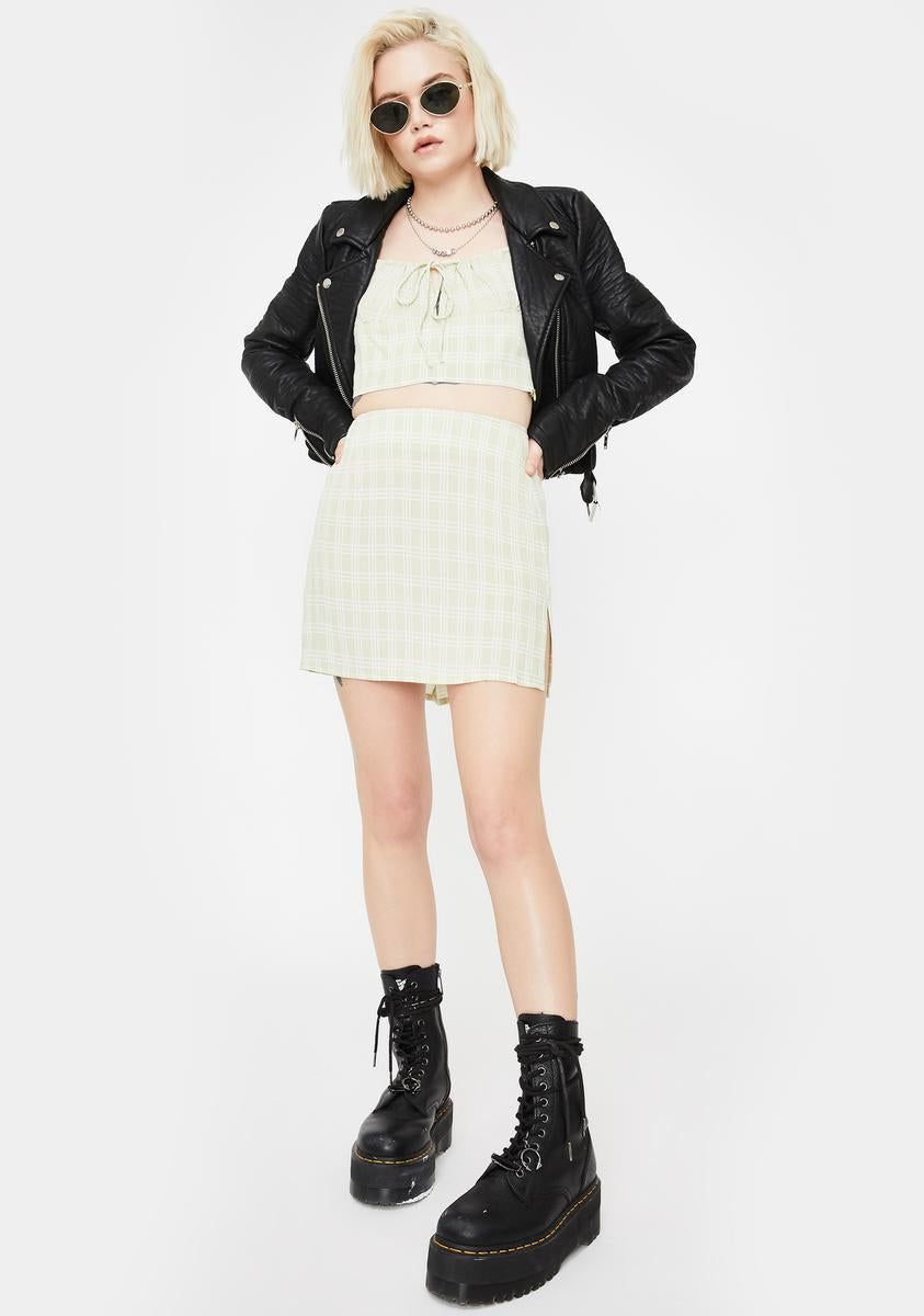 Sage Sheny Mini Skirt sold by Dolls Kill product image thumbnail 3