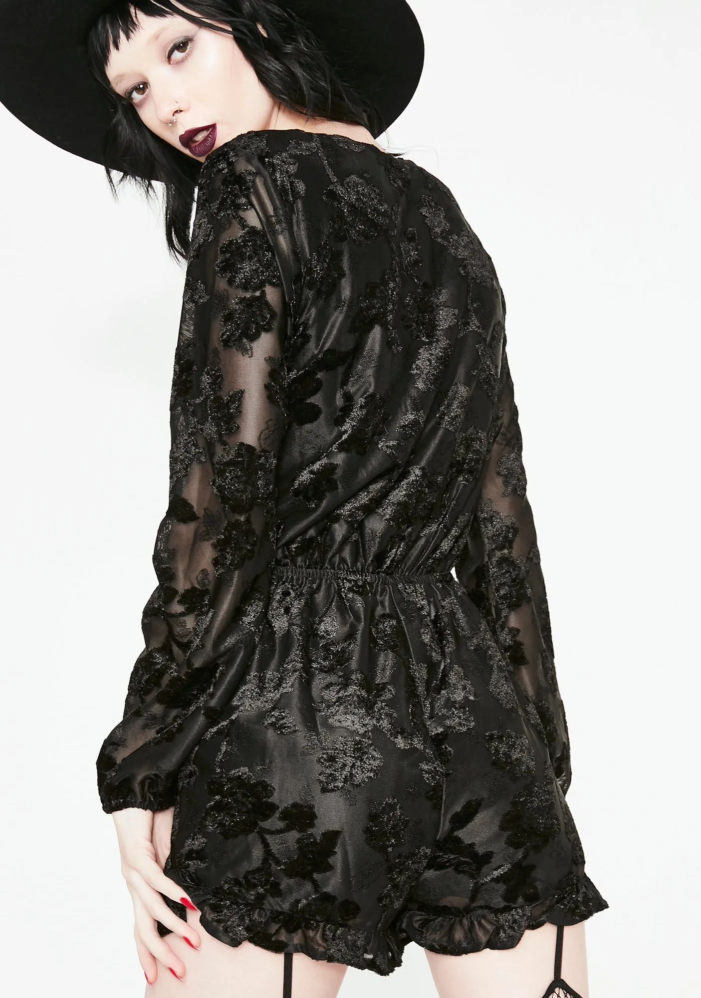 Severe Style Velvet Romper sold by Dolls Kill product image thumbnail 4