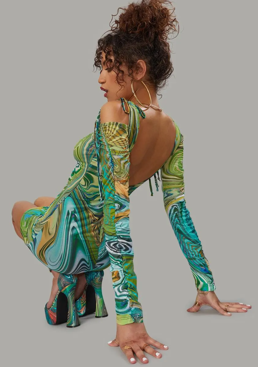 Hypnotic Habits Tie Front Bodycon Dress sold by Dolls Kill product image thumbnail 4