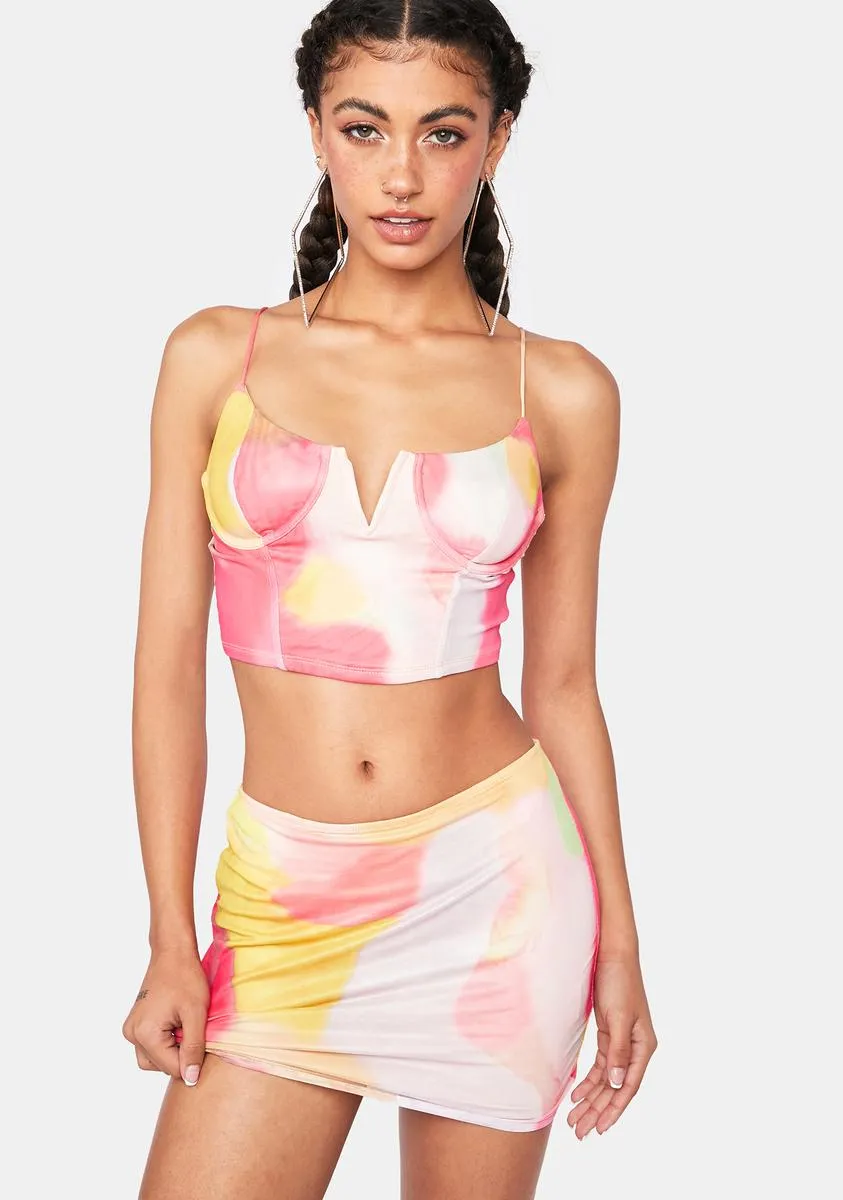 Citrus Spritz Tie Dye Skirt Set sold by Dolls Kill