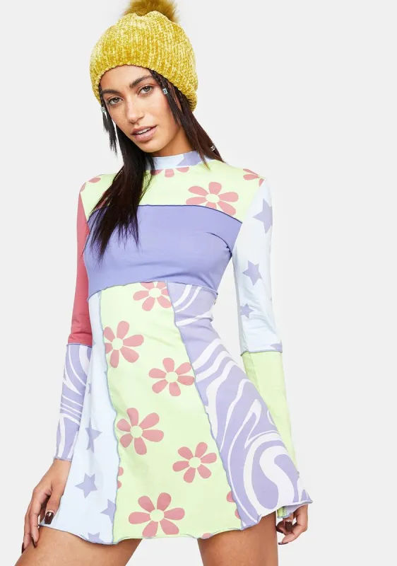 Season's Greetings Patchwork Mini Dress sold by Dolls Kill