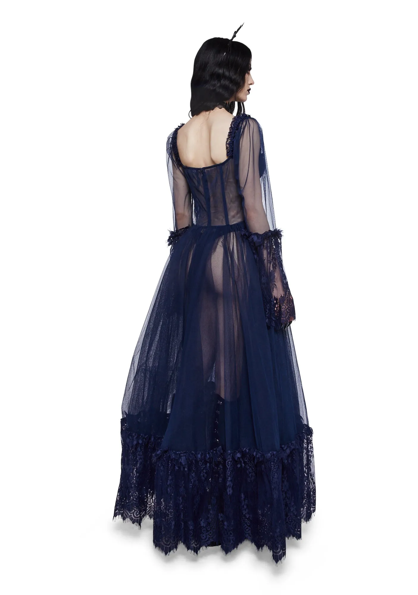 Dance With Death Maxi Dress - Navy sold by Dolls Kill product image thumbnail 4