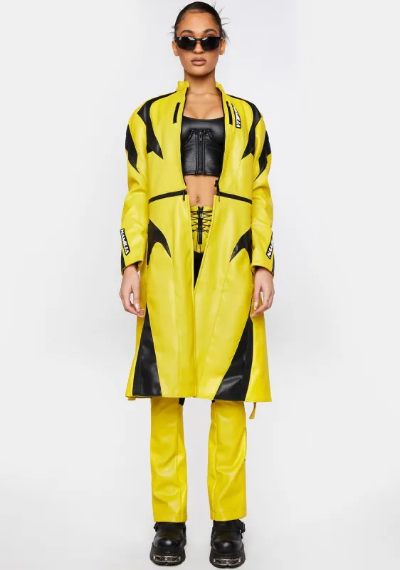 Yellow Transformer Moto Coat sold by Dolls Kill