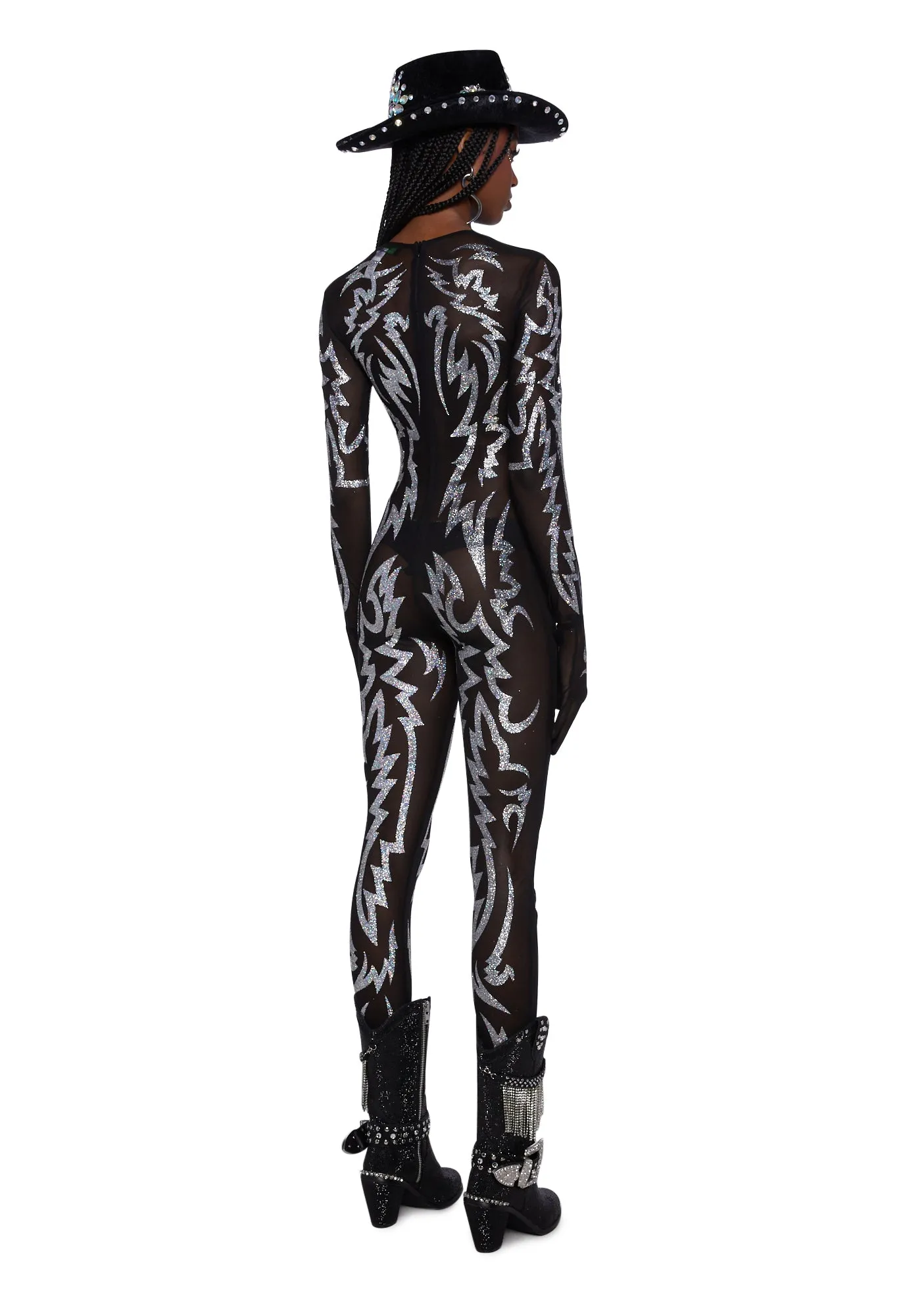 Glitter Superstar Mesh Catsuit sold by Dolls Kill product image thumbnail 4