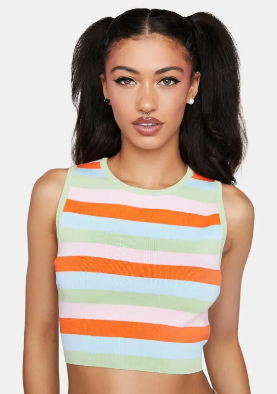 Selfie Day Striped Crop Top sold by Dolls Kill