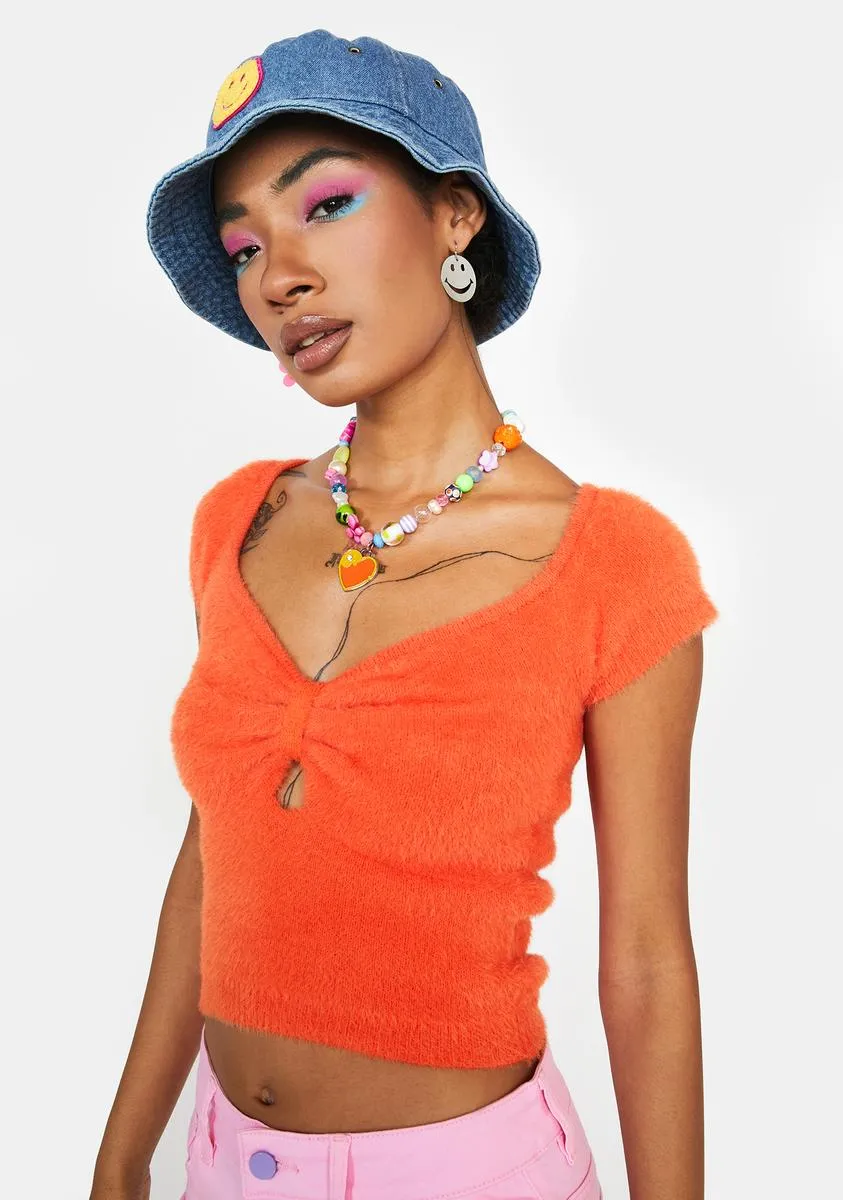 Round And Round Fuzzy Crop Top sold by Dolls Kill product image thumbnail 2