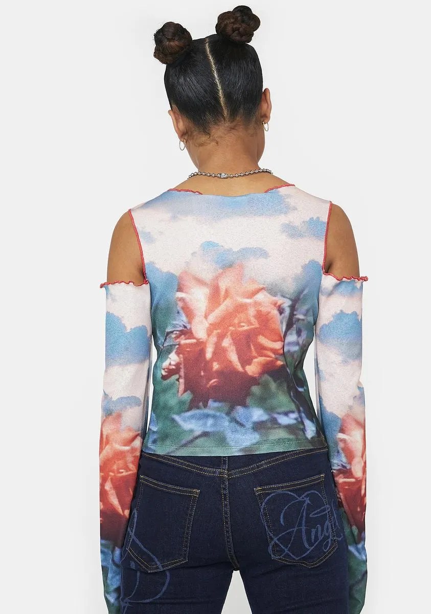 Angel Mesh Cold Shoulder Top sold by Dolls Kill product image thumbnail 4