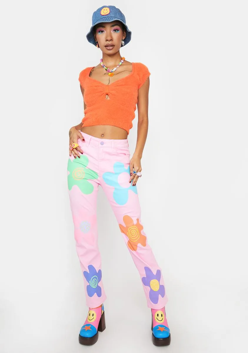 Round And Round Fuzzy Crop Top sold by Dolls Kill product image thumbnail 3