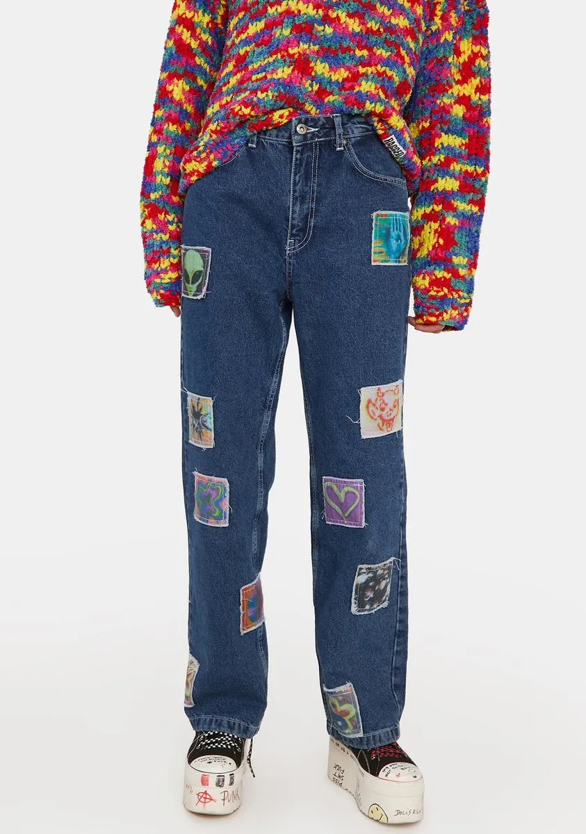 Kook Patch Dad Jeans sold by Dolls Kill
