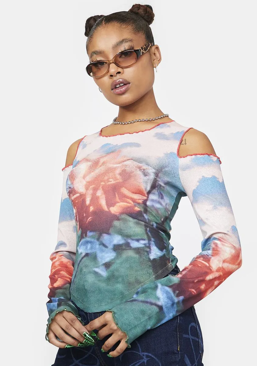 Angel Mesh Cold Shoulder Top sold by Dolls Kill product image thumbnail 2