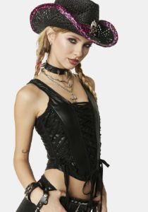 Moodiest Cutie Paneled Corset sold by Dolls Kill