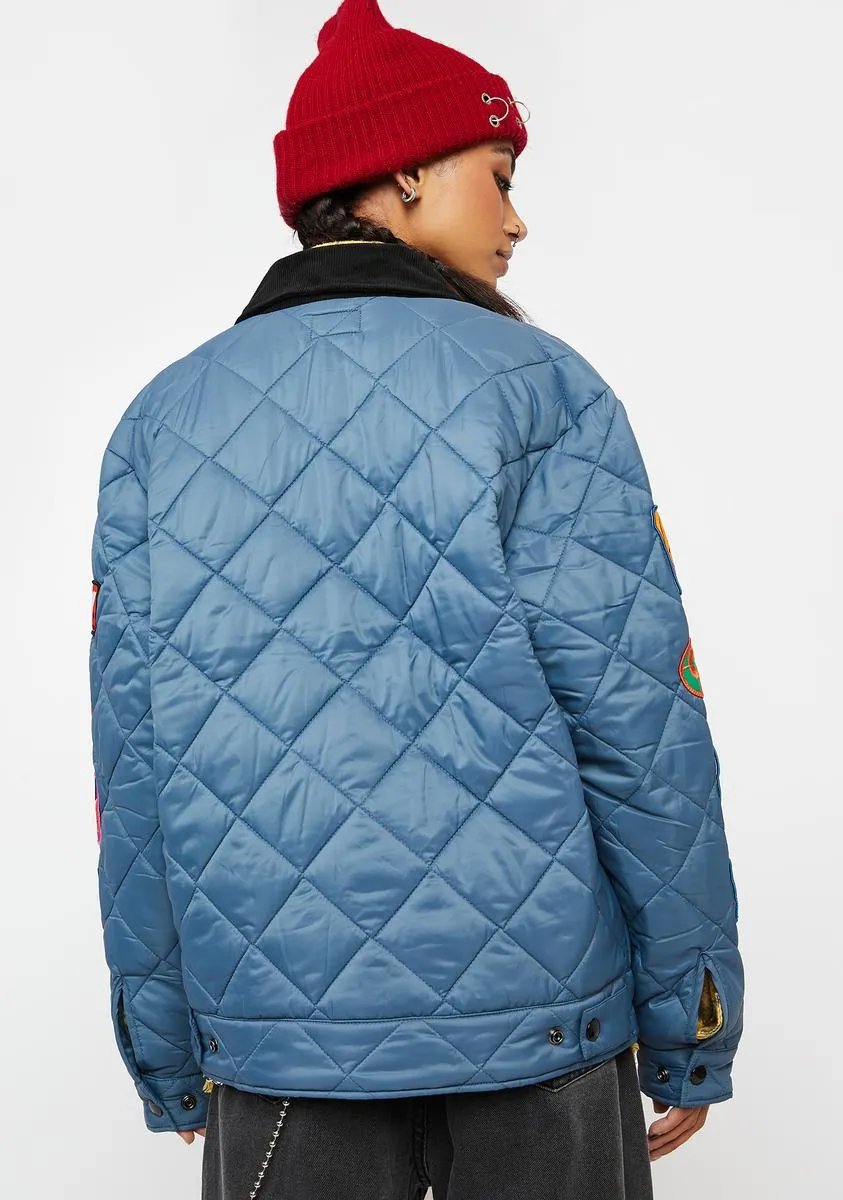 Vintage Blue Collectors Quilted Jacket sold by Dolls Kill product image thumbnail 4