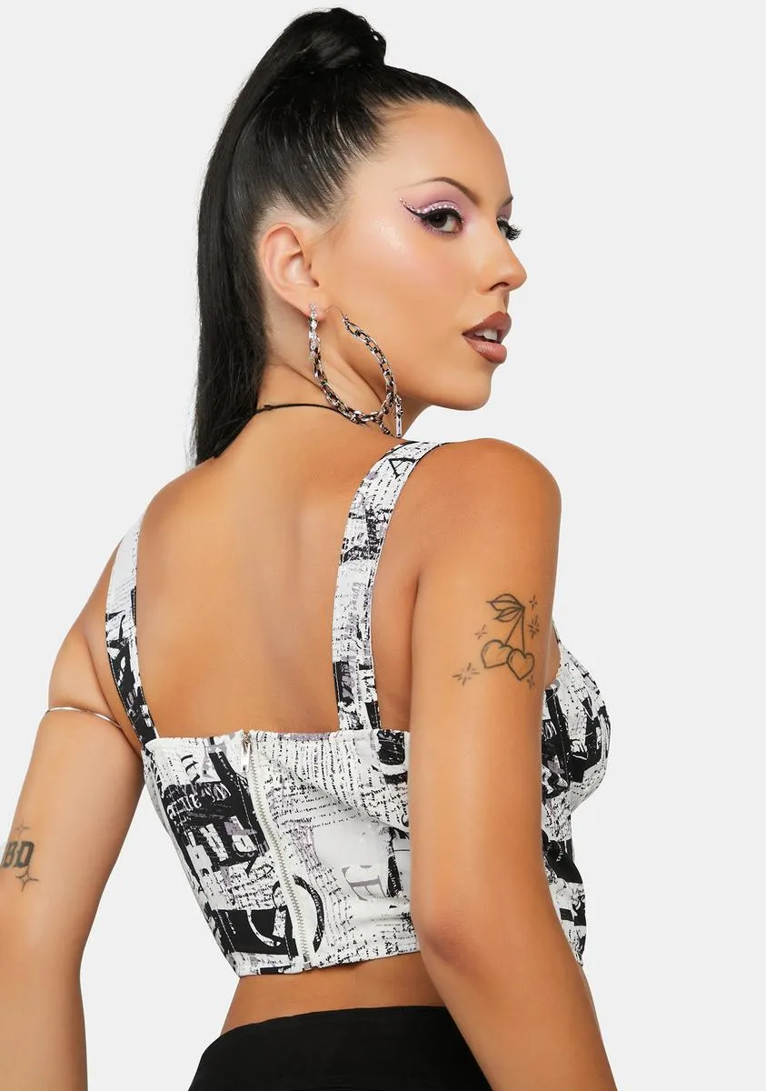 Media Coverage Bustier Top sold by Dolls Kill product image thumbnail 4