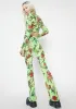 Neon Green Tattoo Rose Speed Racer Mesh Pants sold by Dolls Kill