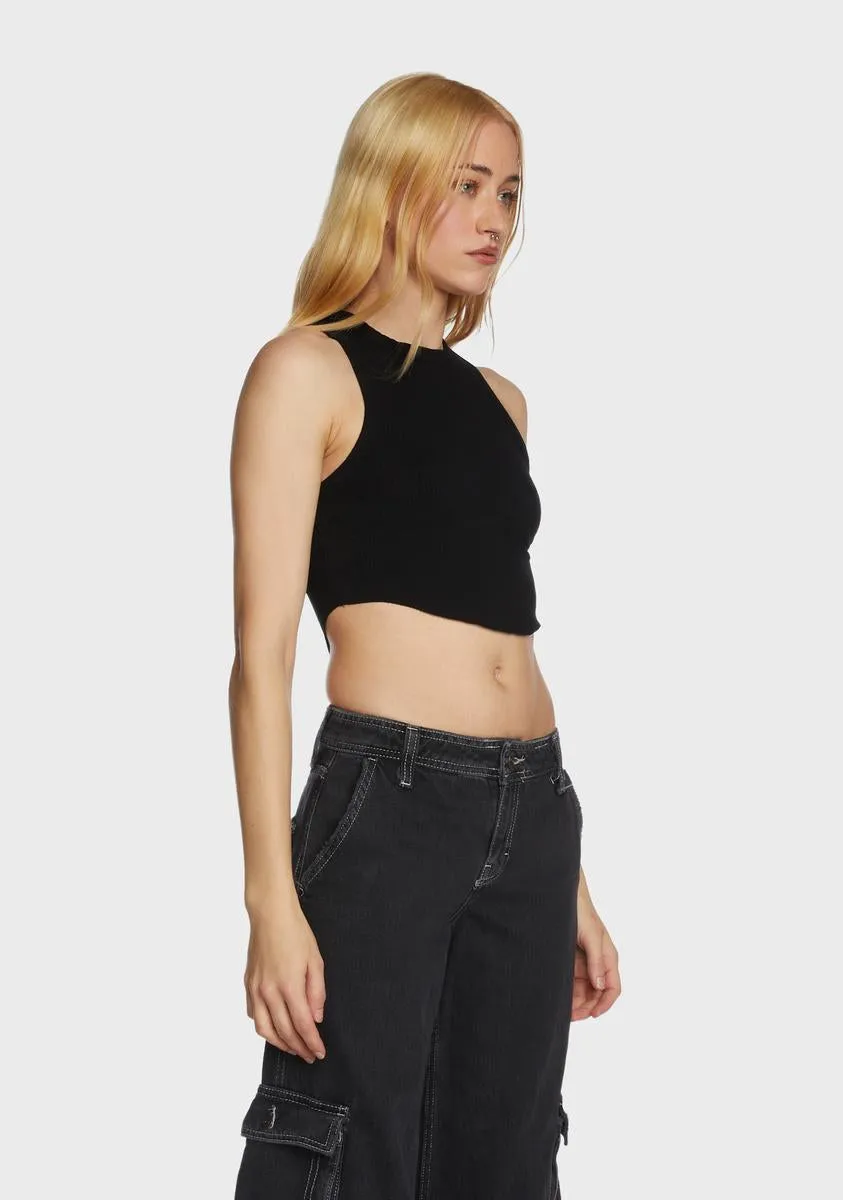 Curved Hem Tank Top - Black sold by Dolls Kill product image thumbnail 3