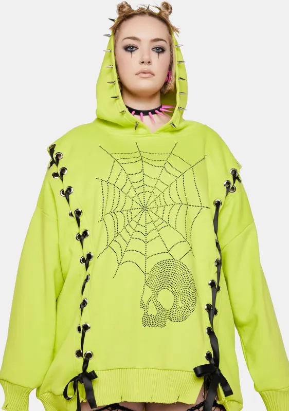 Plus Deadly Hearts N Hellions Lace-Up Hoodie sold by Dolls Kill