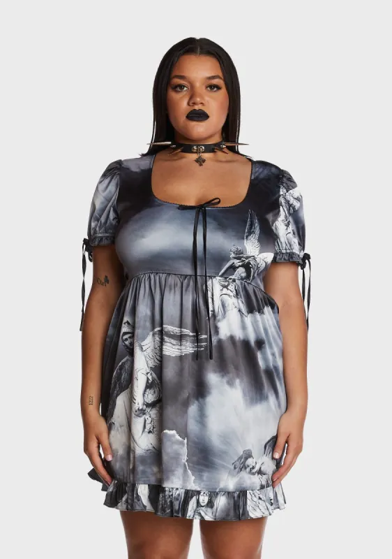 Plus Revenant Faces Babydoll Dress sold by Dolls Kill