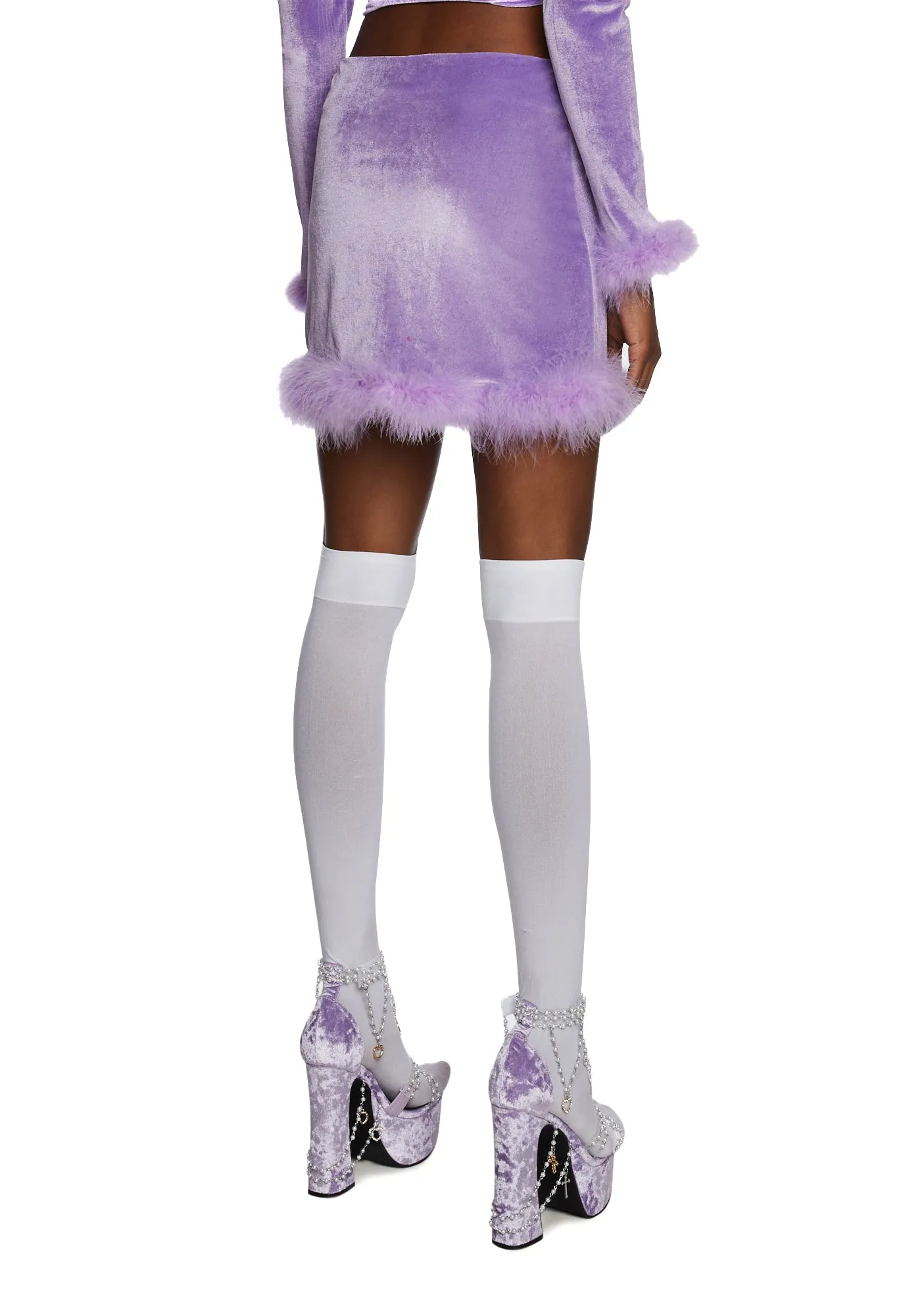 Filthy Femme Velvet Mini Skirt - Purple sold by Dolls Kill product image thumbnail 4