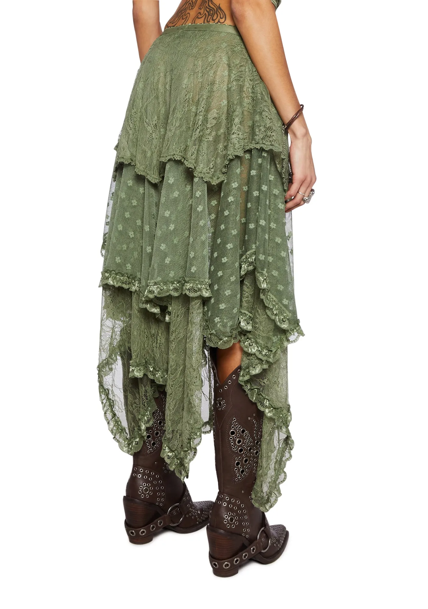 Ethereal Woodlands Maxi Skirt - Green sold by Dolls Kill product image thumbnail 4