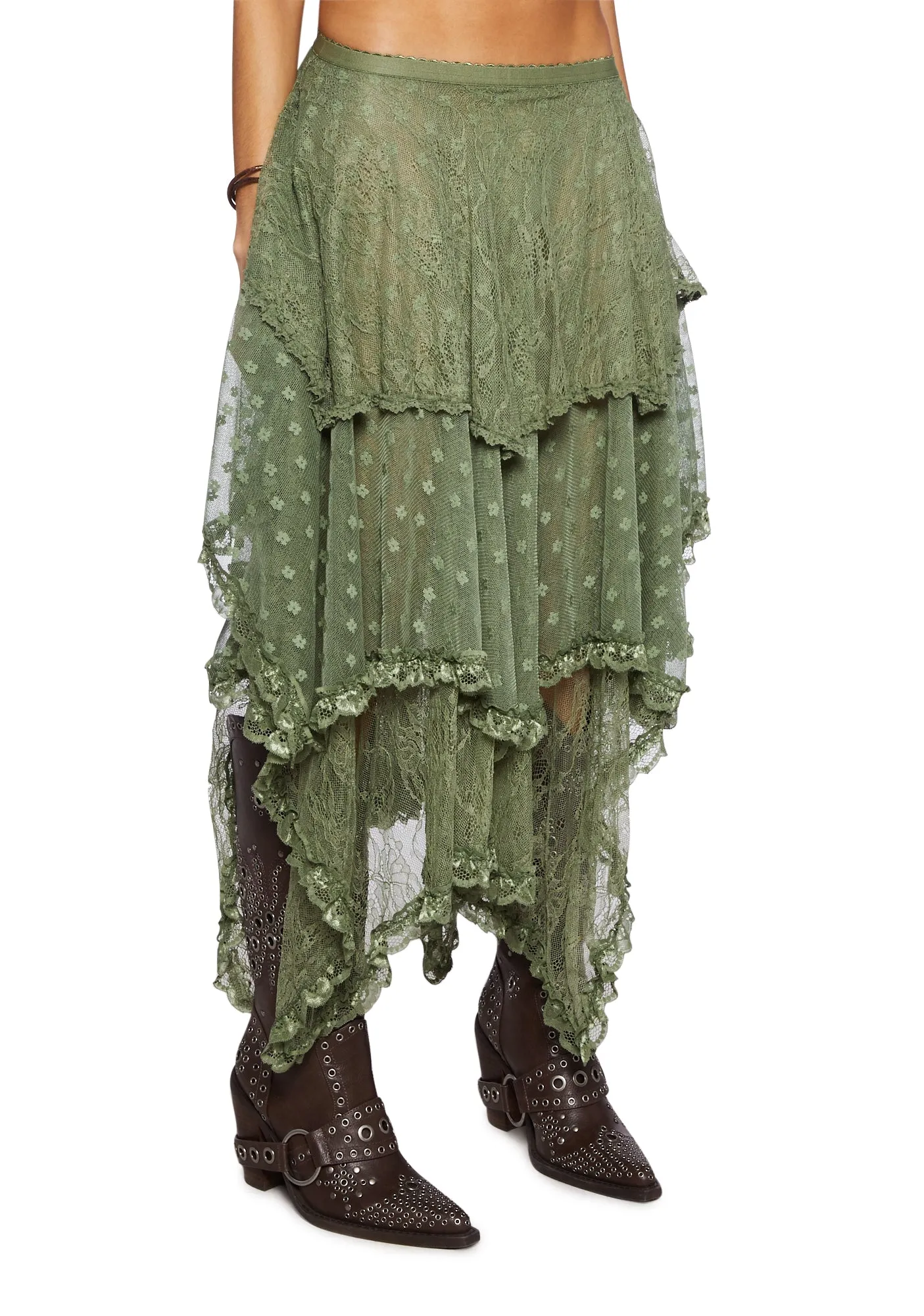 Ethereal Woodlands Maxi Skirt - Green sold by Dolls Kill product image thumbnail 3