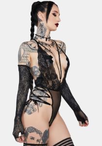 Sloan Lace Plunge Teddy sold by Dolls Kill