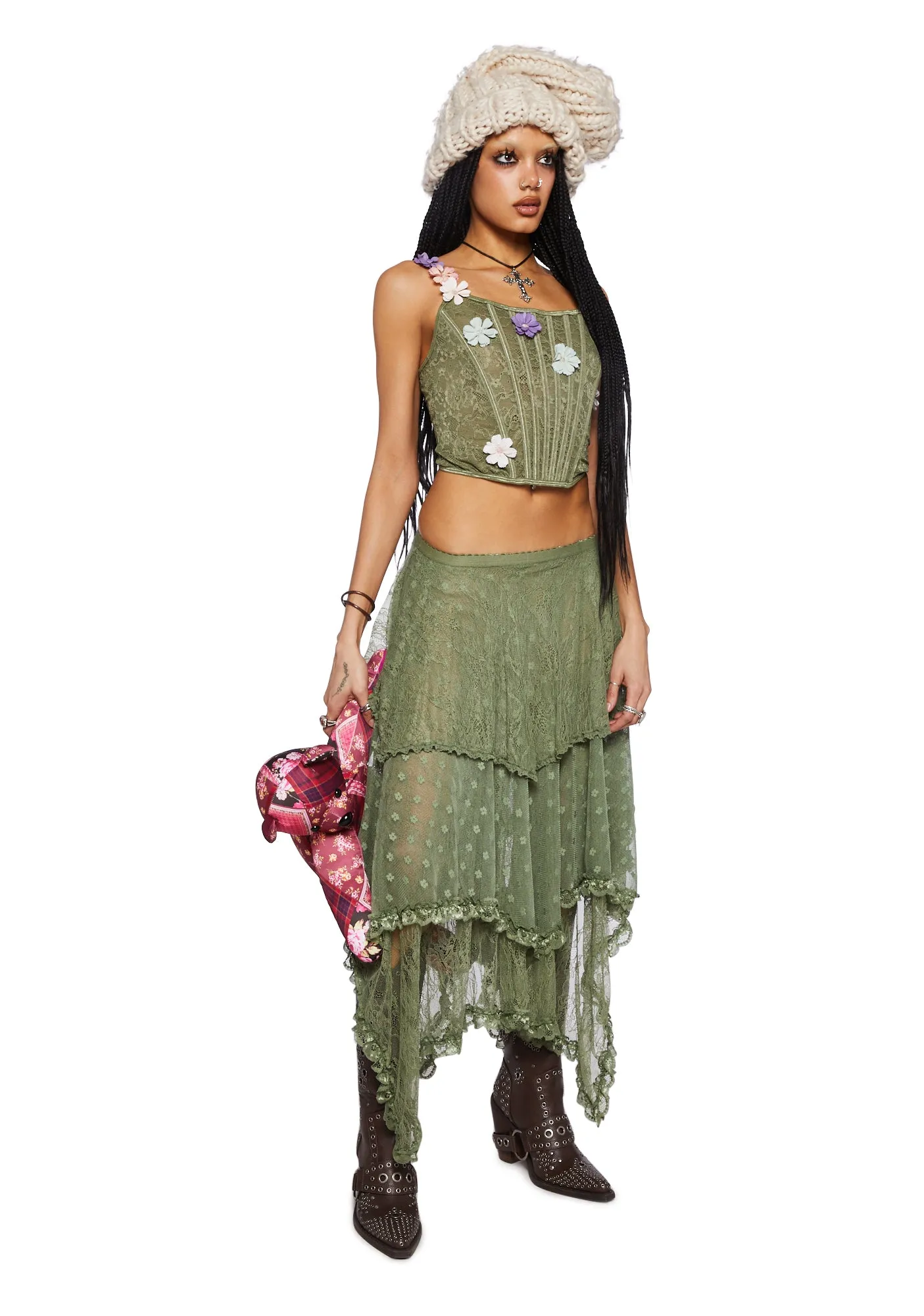 Ethereal Woodlands Maxi Skirt - Green sold by Dolls Kill product image thumbnail 2