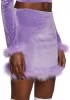 Filthy Femme Velvet Mini Skirt - Purple sold by Dolls Kill