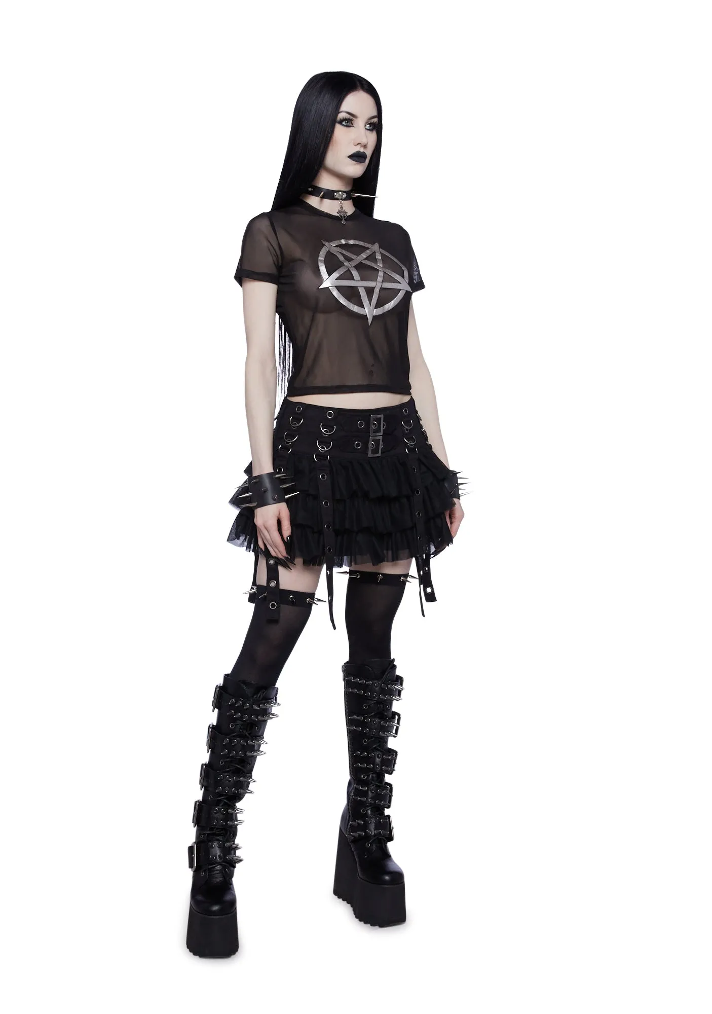Dark Rebel Mesh Tee sold by Dolls Kill product image thumbnail 2