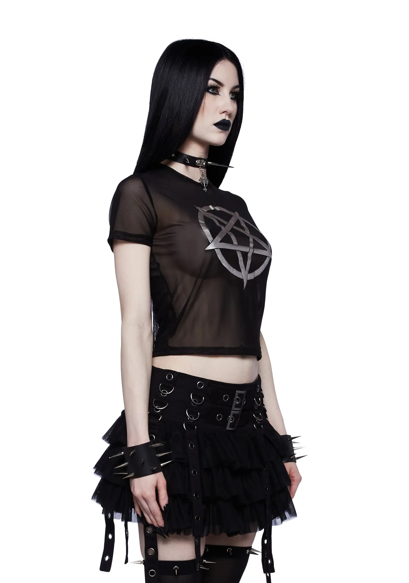 Dark Rebel Mesh Tee sold by Dolls Kill product image thumbnail 3