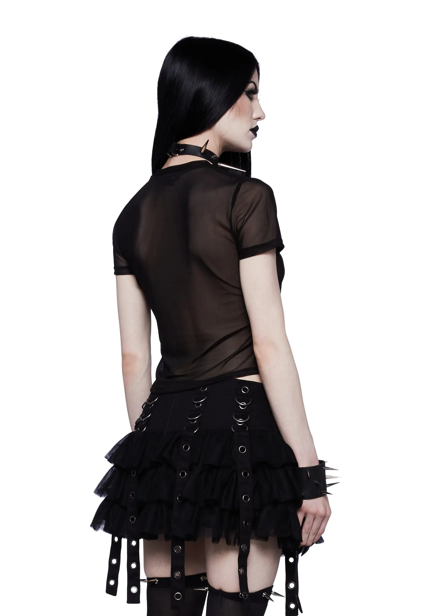 Dark Rebel Mesh Tee sold by Dolls Kill product image thumbnail 4
