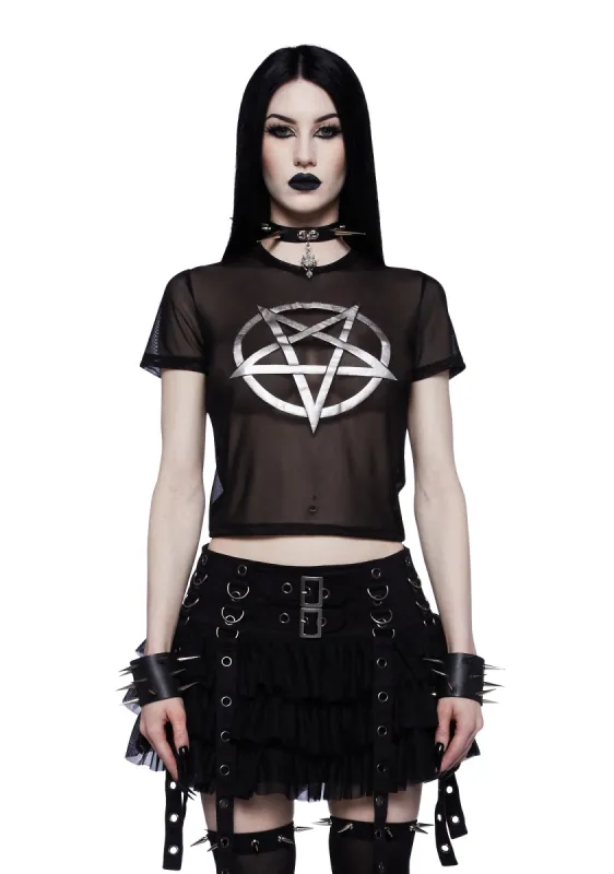 Dark Rebel Mesh Tee sold by Dolls Kill