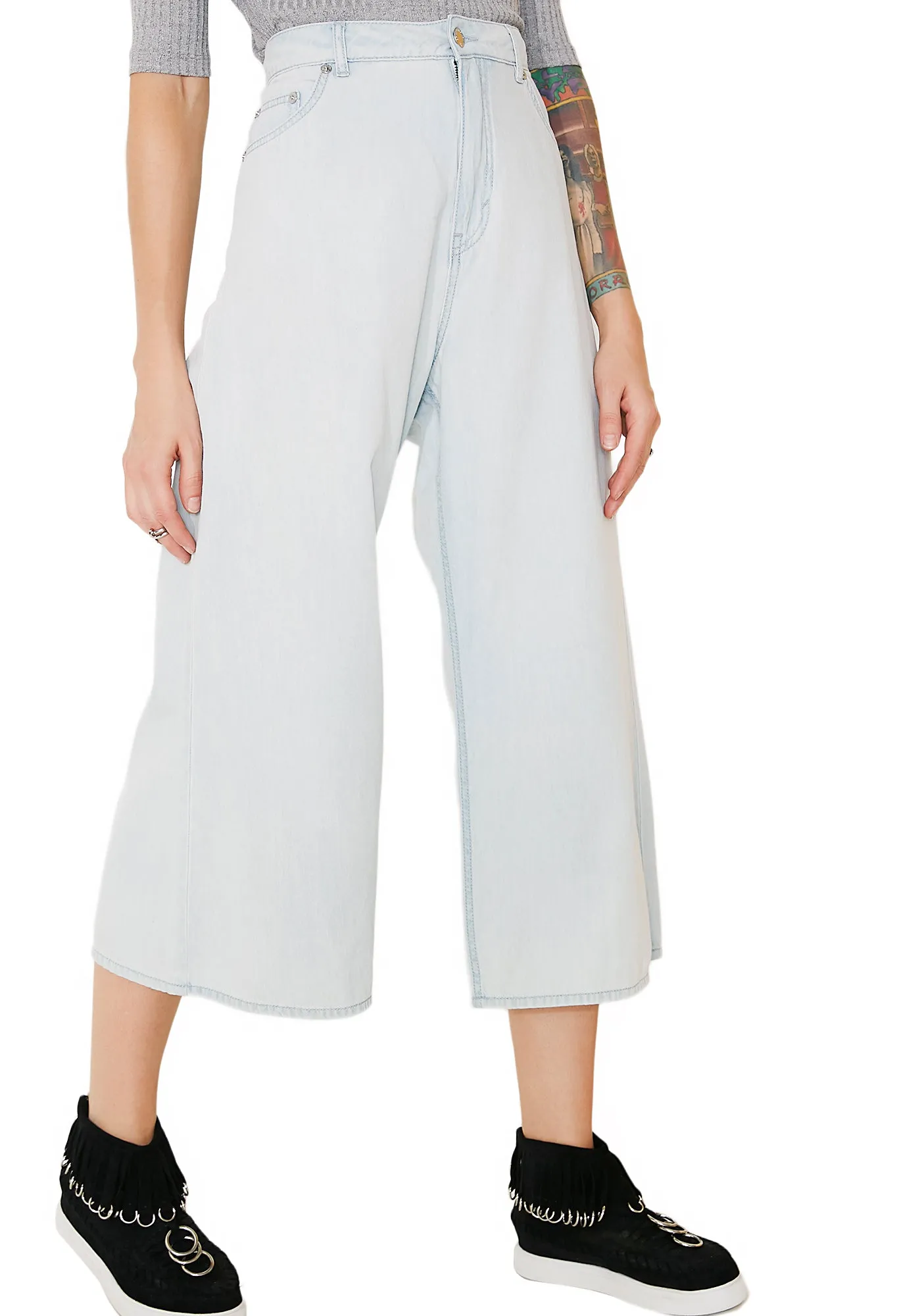 Abstract Denim Trousers sold by Dolls Kill