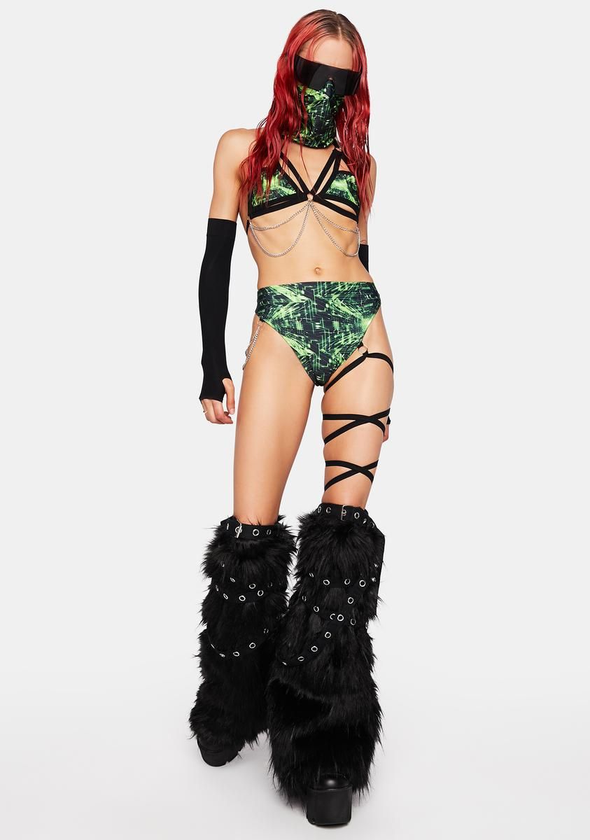Cyber Grid High Waist Bottoms sold by Dolls Kill product image thumbnail 3