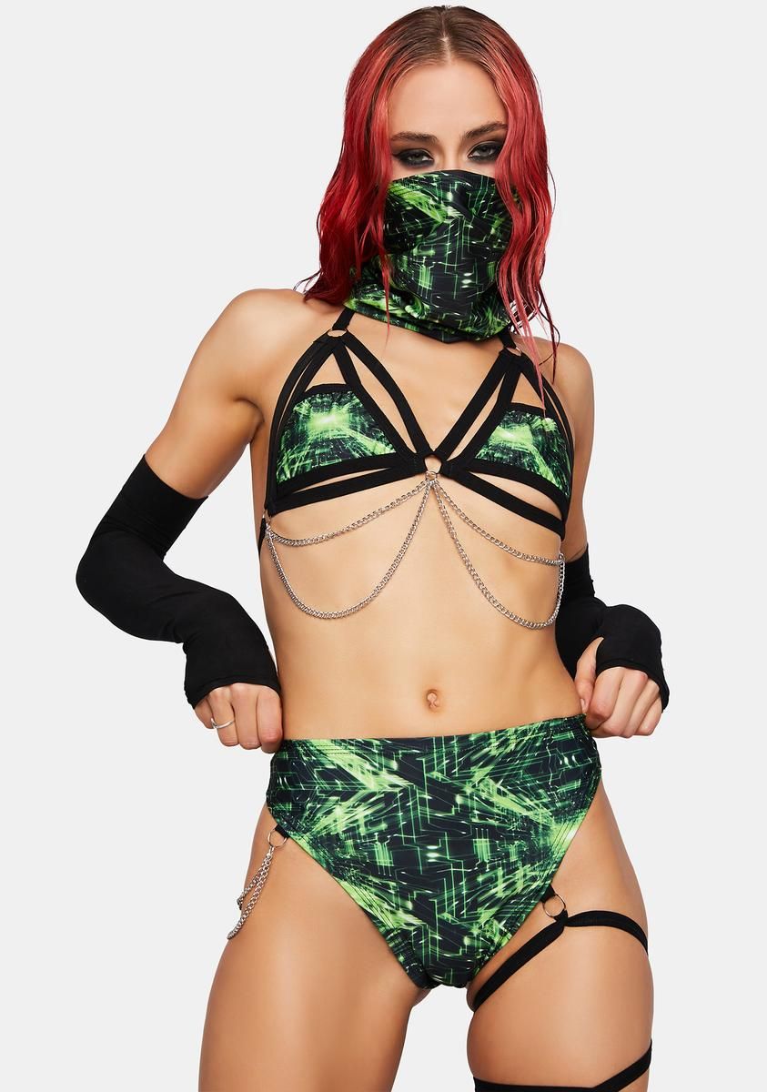Cyber Grid High Waist Bottoms sold by Dolls Kill product image thumbnail 2