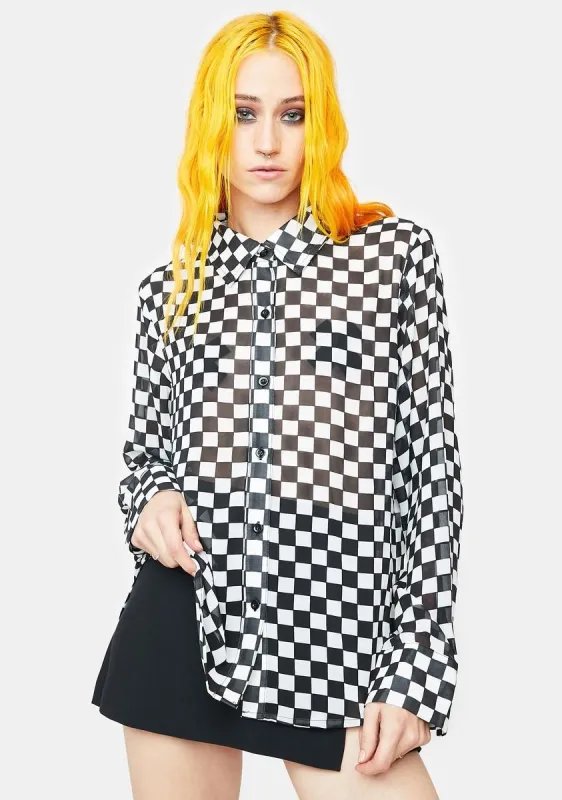 Check Yourself First Button Up Shirt sold by Dolls Kill