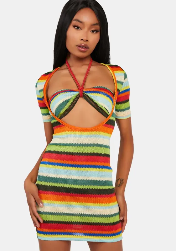 Andrea Cut Out Knitted Mini Dress sold by Dolls Kill
