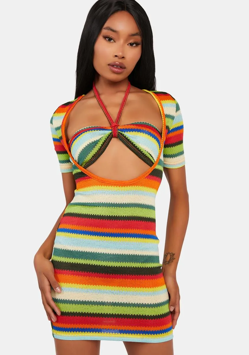 Andrea Cut Out Knitted Mini Dress sold by Dolls Kill