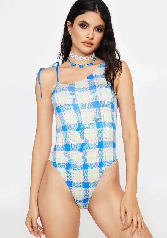 Trippy Plaid Bodysuit sold by Dolls Kill