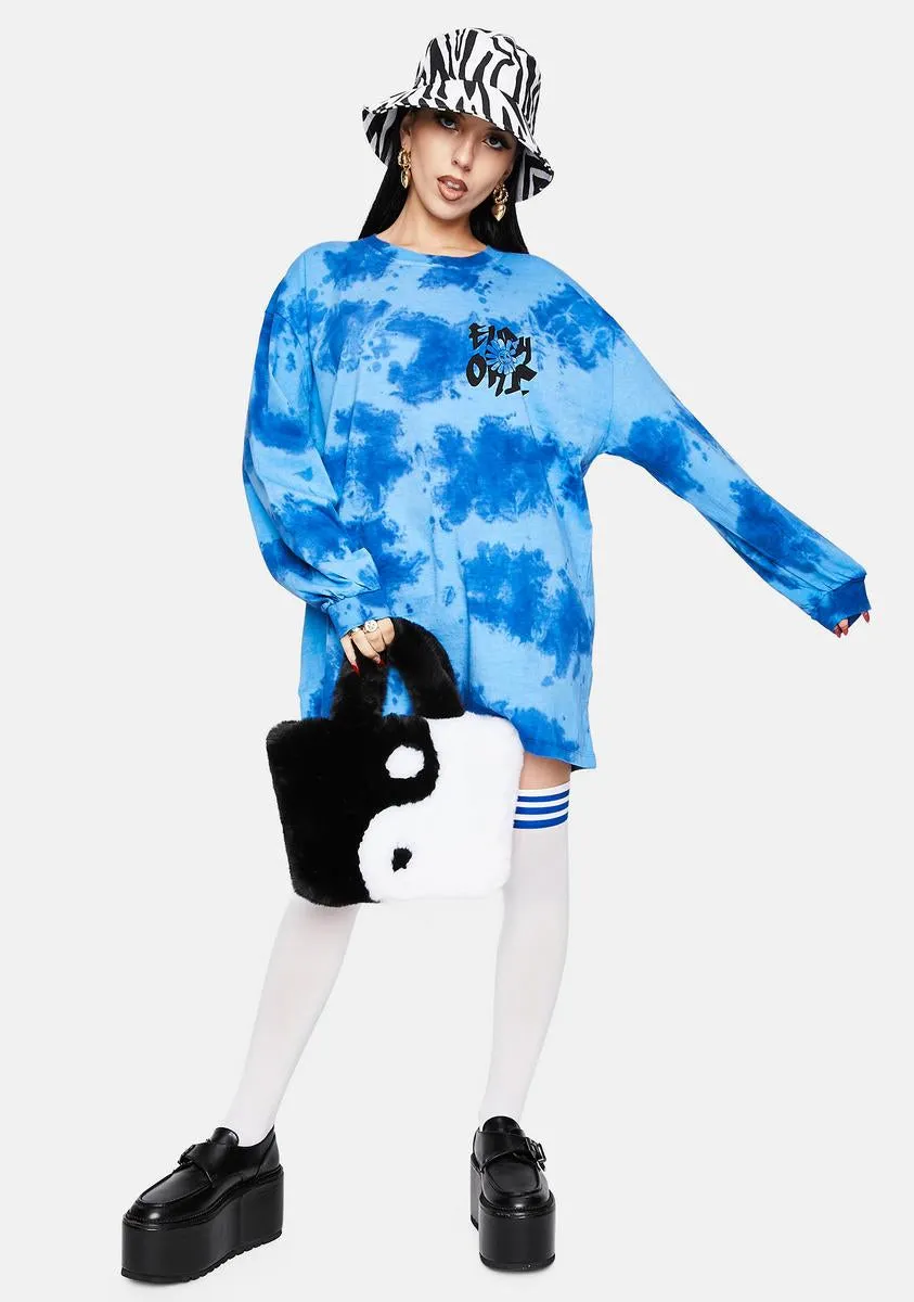 Tie Dye Smiley Flower Long Sleeve Graphic Tee sold by Dolls Kill product image thumbnail 3