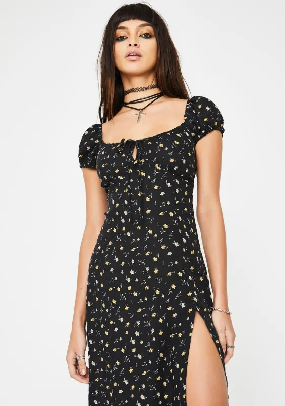 Black Milla Midi Dress sold by Dolls Kill