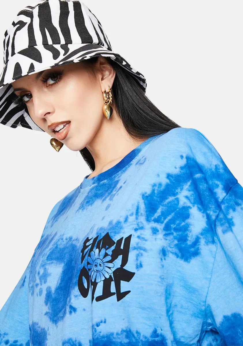 Tie Dye Smiley Flower Long Sleeve Graphic Tee sold by Dolls Kill product image thumbnail 4