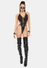 Unzip Me Studded Mesh Teddy sold by Dolls Kill